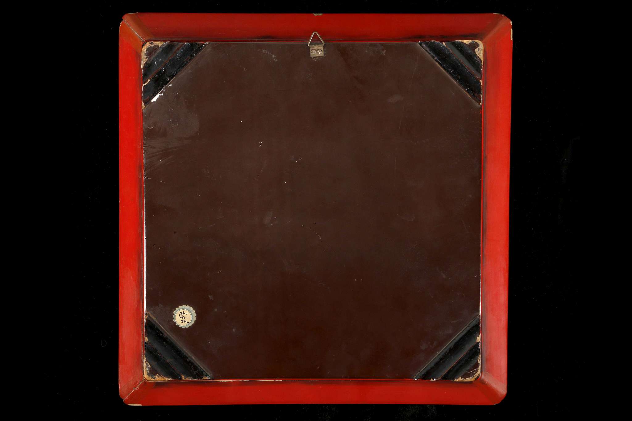 A JAPANESE CARVED CINNABAR LACQUER SQUARE TRAY.
Late Meiji, 19th Century.
Carved with a landscape - Image 2 of 2