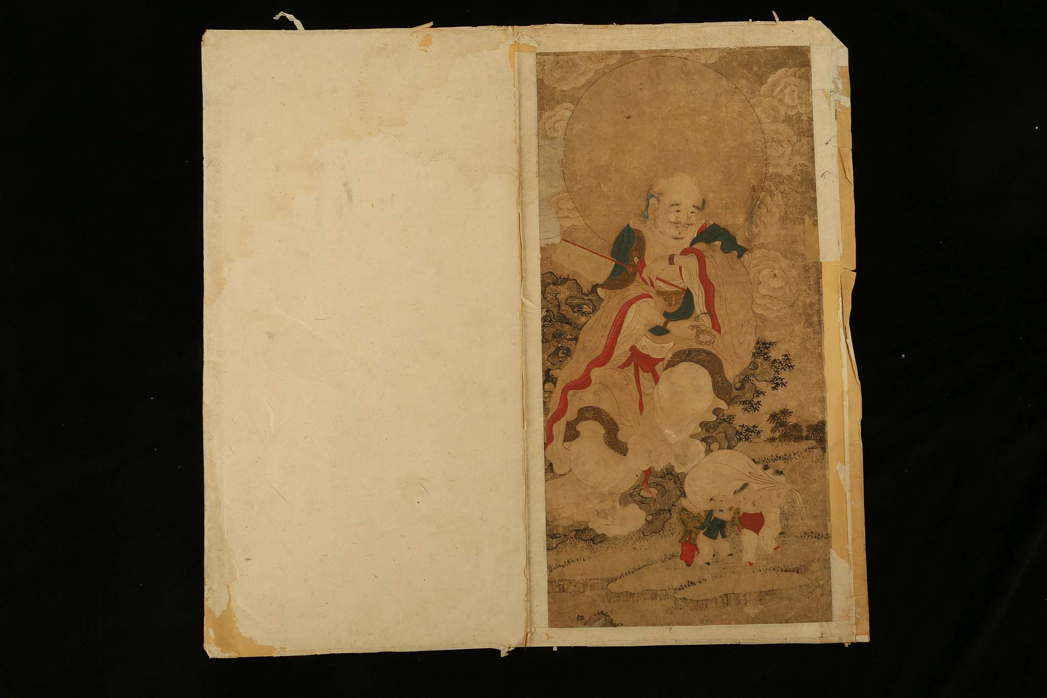 TWO CHINESE BUDDHIST PAINTINGS OF LUOHAN.
Qing Dynasty, 19th Century.
Each seated in a meditative - Image 15 of 15