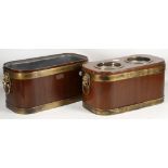 A pair of Georgian style mahogany and brass band w