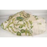 Crewel work table runner, trailing leaf Nouveau de