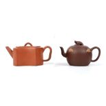 TWO YIXING ZISHA TEAPOTS.Comprising a Chen Ziqi t