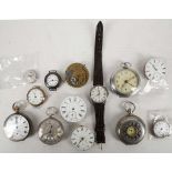 A Seiko wristwatch and 11 pocket watches/movements