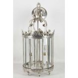 A Victorian 3 light lantern, with bevelled glass p