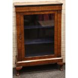 An early 20th century pier cabinet, flame walnut,