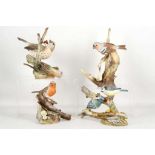 Coalport British Birds Series, limited edition pieces; Song Thrush 234/750, 18.5cm high, Robin 313/