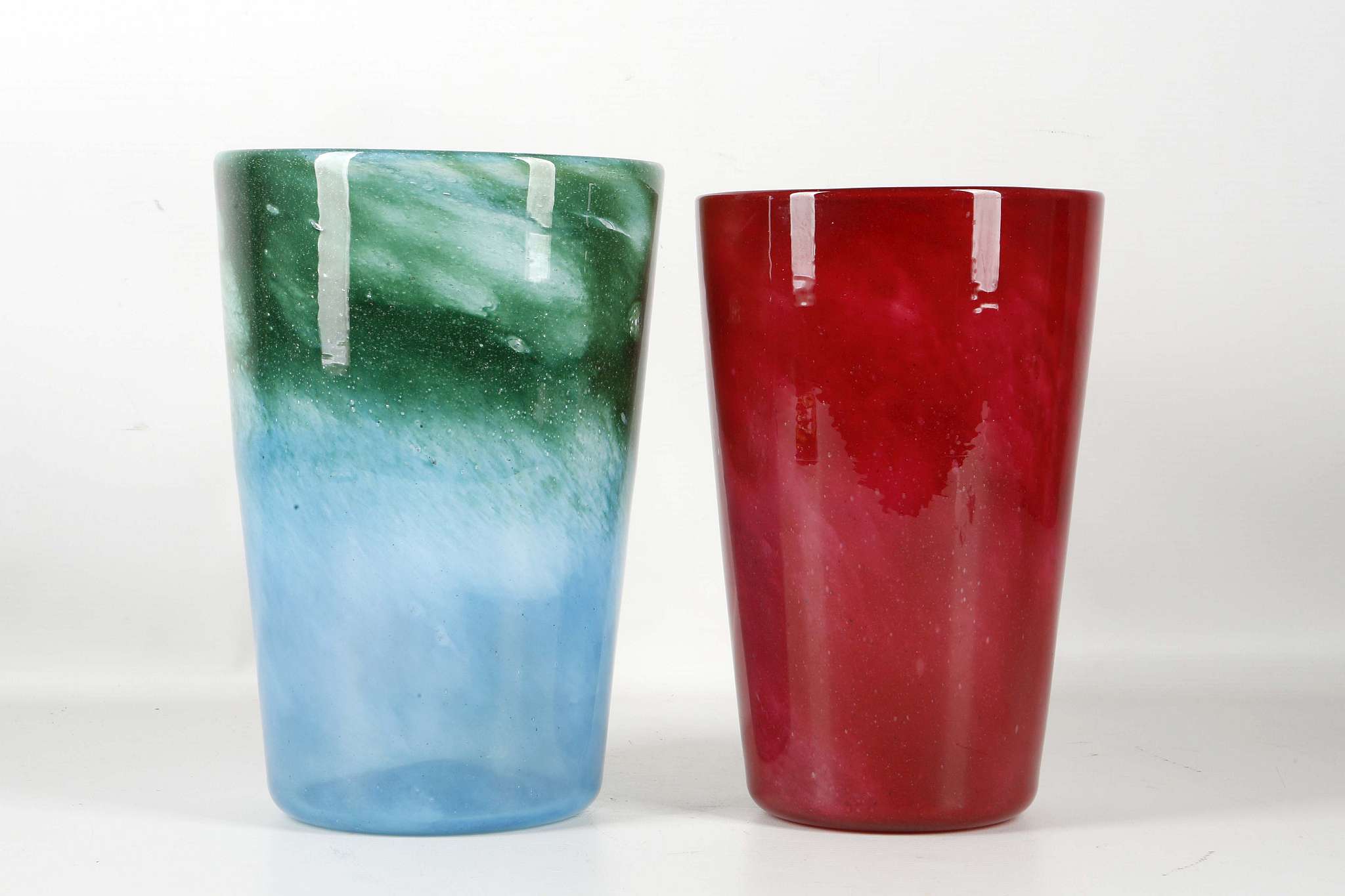 TWO 1930's WHITEFRIARS CLOUDY GLASS TUMBLER VASES, - Image 2 of 4