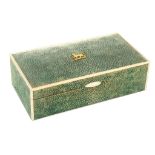 ASPREY, LONDON, a 1930's shagreen cigarette box, w