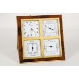 A modern Asprey's tortoiseshell effect clock, baro