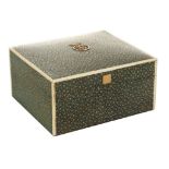 ASPREY, LONDON, a 1930's shagreen cigarette box, w