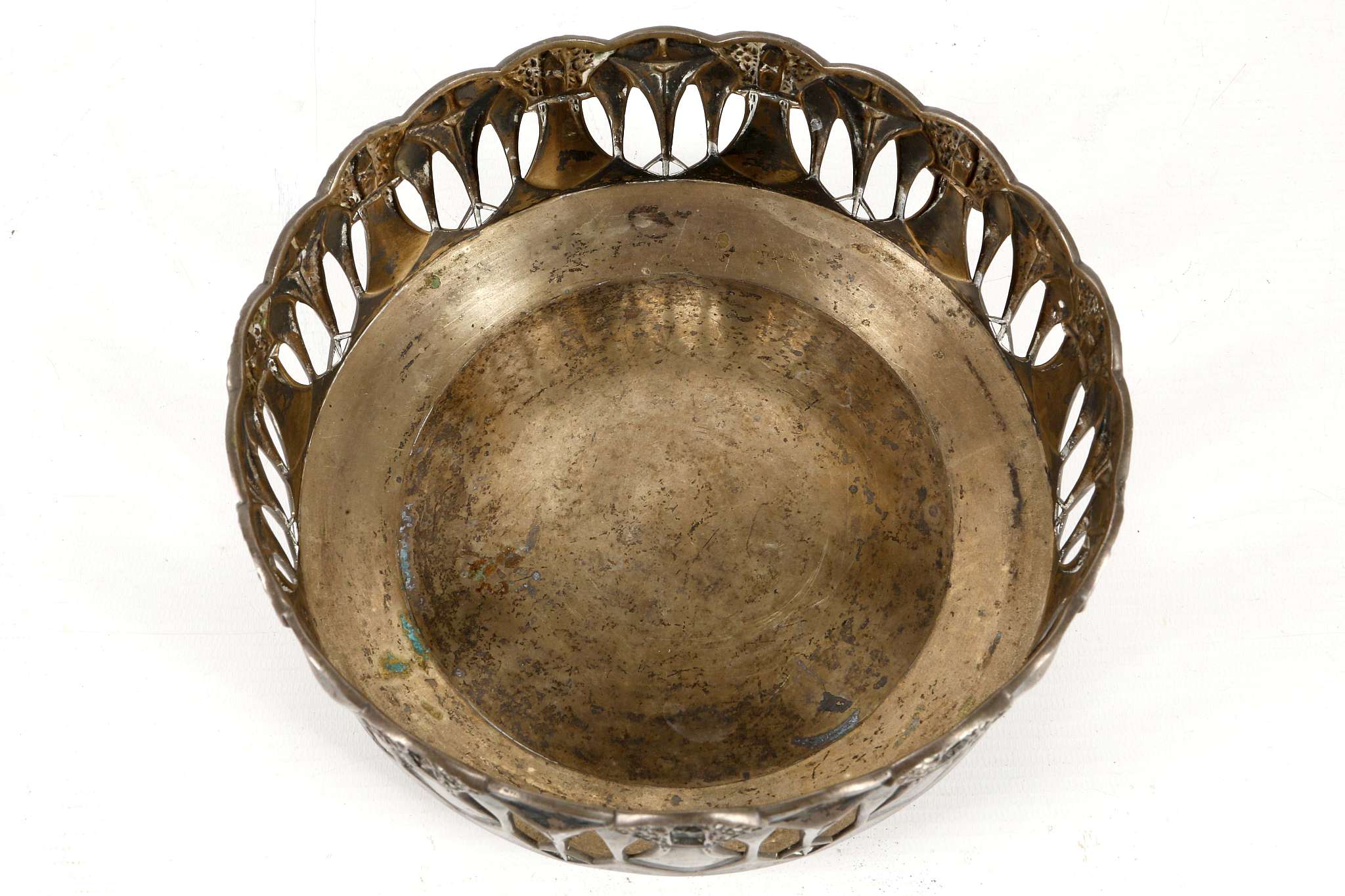 WMF JUGENDSTIL FRUIT BOWL, pierced metal decoratio - Image 3 of 5