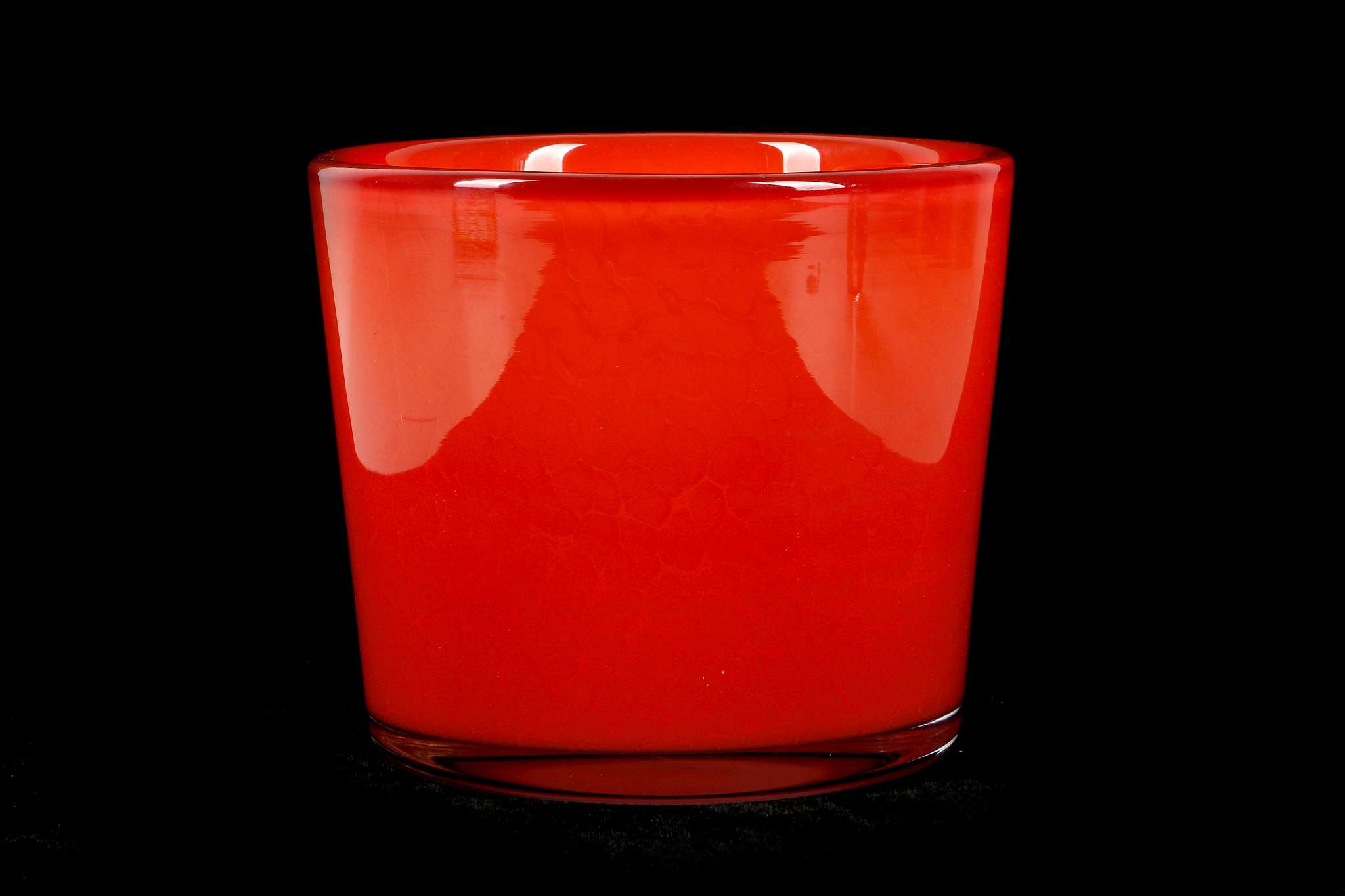 SVEND PALMQVIST for ORREFORS, a red cased glass vase, possibly an exhibition piece, bears gold