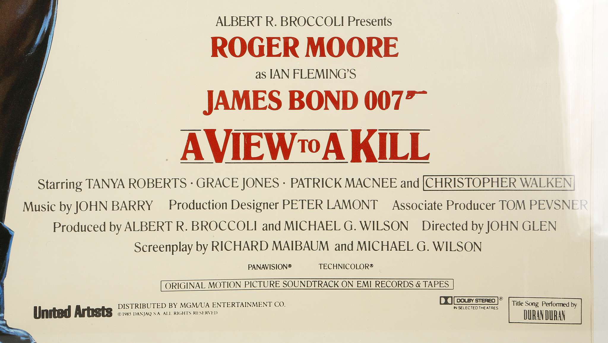 James Bond, 'A View to a Kill, movie poster, distr - Image 2 of 5