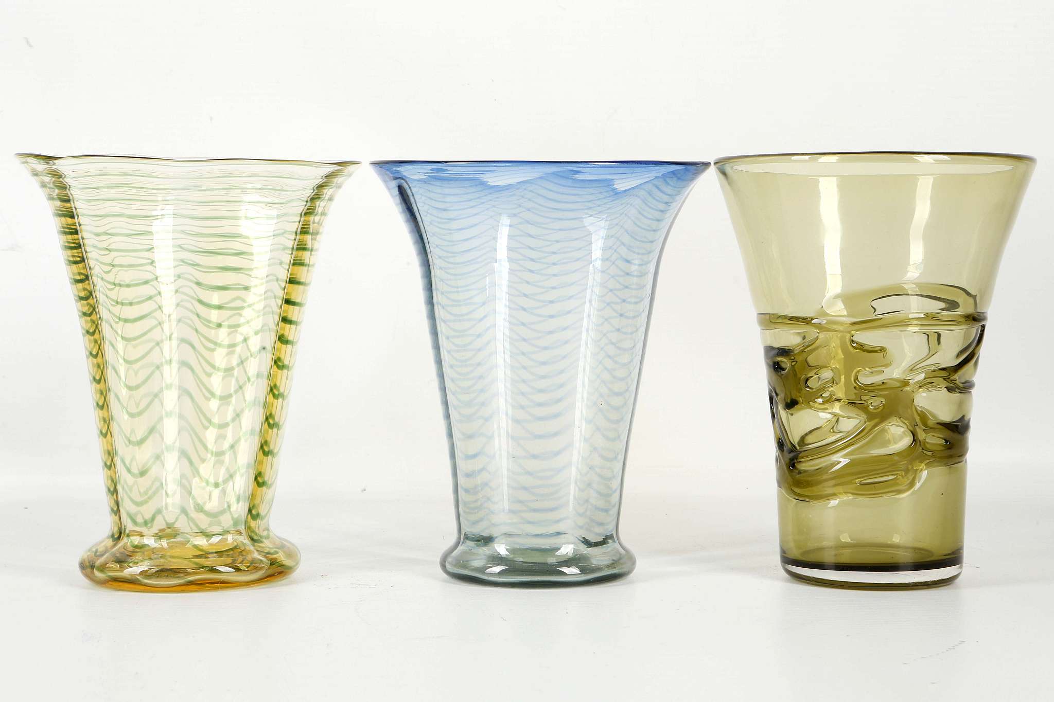 WHITEFRAIRS GLASS, TWO 1930's VASES, both of flari - Image 2 of 4