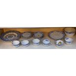 A small selection of black and white decorated table ware to include plates, cups, saucers etc. (