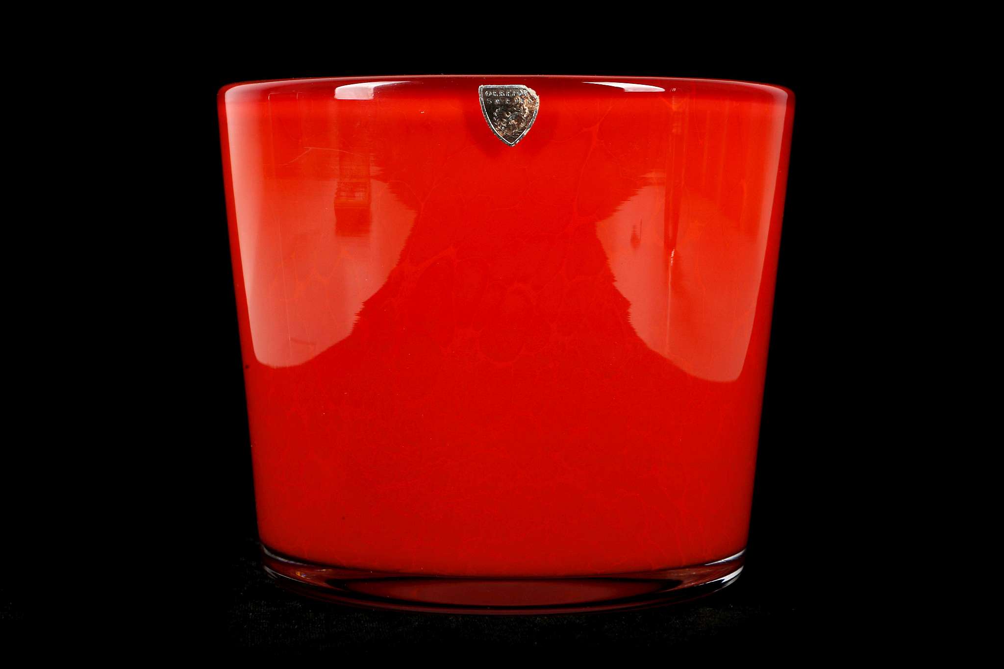SVEND PALMQVIST for ORREFORS, a red cased glass vase, possibly an exhibition piece, bears gold - Image 2 of 4