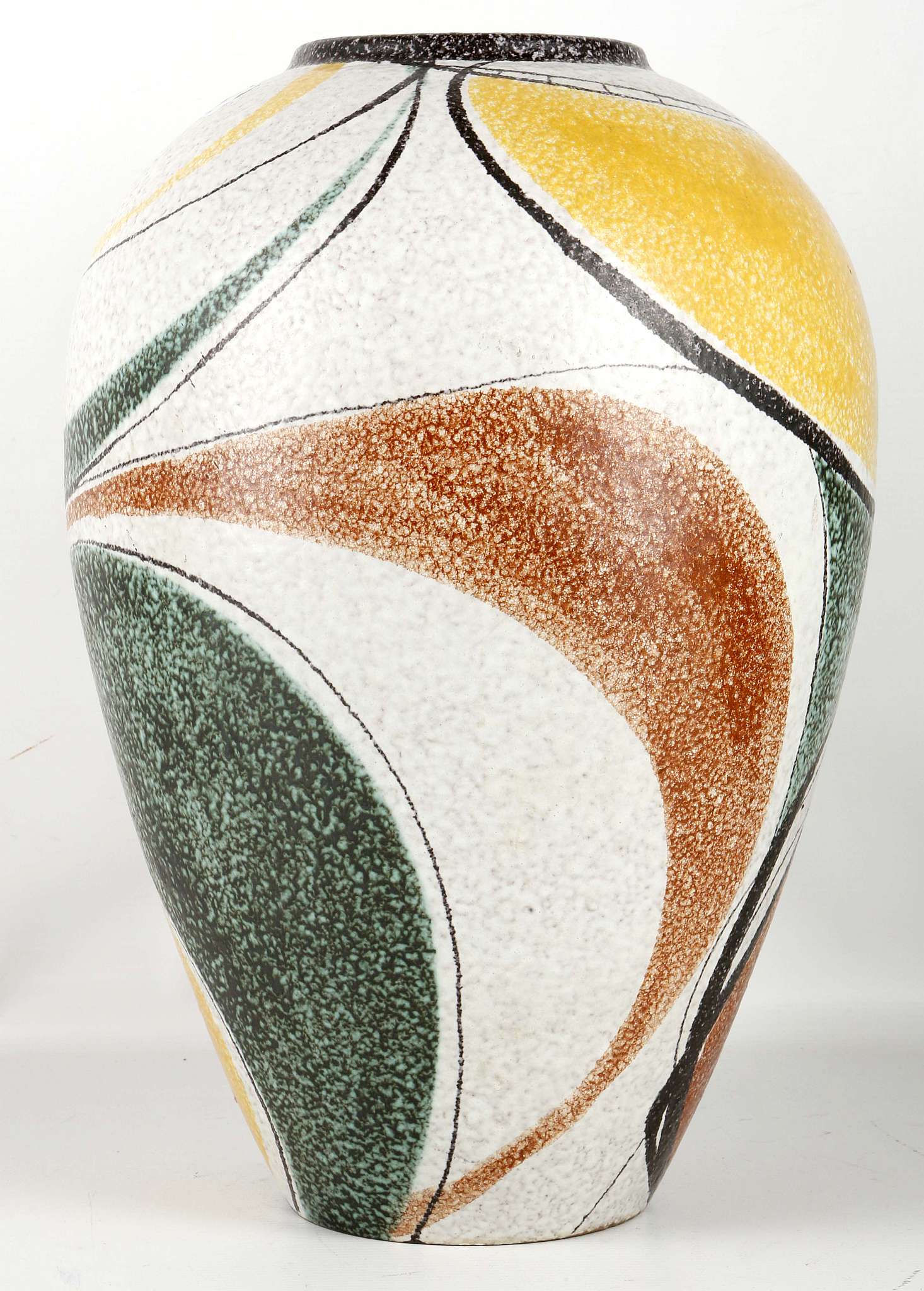 A LARGE 1950's CONTINENTAL BALUSTER STONEWARE VASE - Image 2 of 5