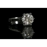 An 18k white gold, diamond solitaire ring, total d