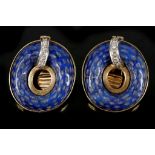 Vourakis: pair of 18ct gold, lapis lazuli and diam