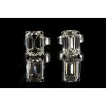 A pair of 18ct white gold and diamond ear studs, d