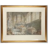 William Richardson fl. 1842-1877, a well observed large watercolour of the interior of Westminster