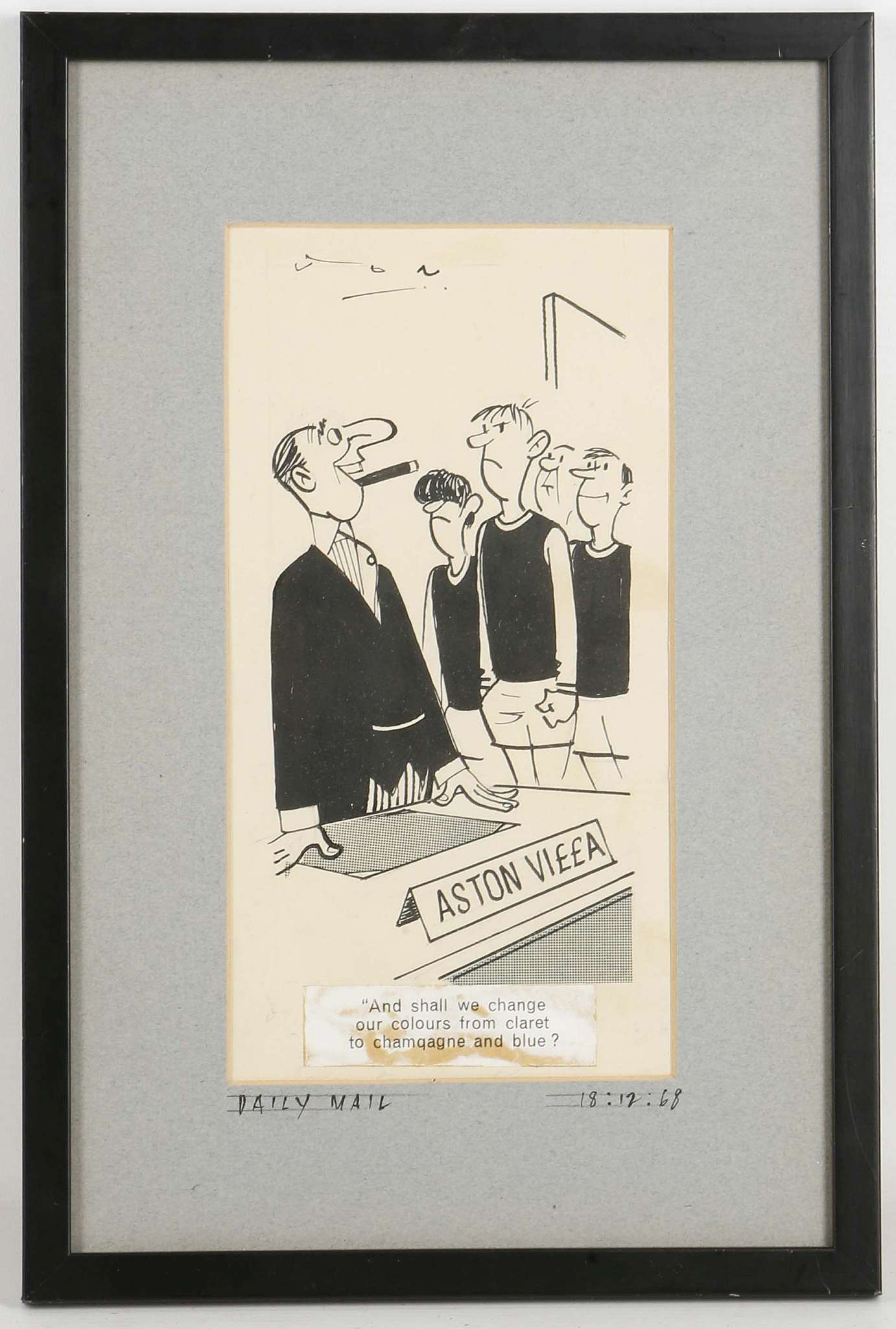 Nine various framed cartoons, to include Bristow of Standard fame, a set of cartoons relating to - Image 9 of 9