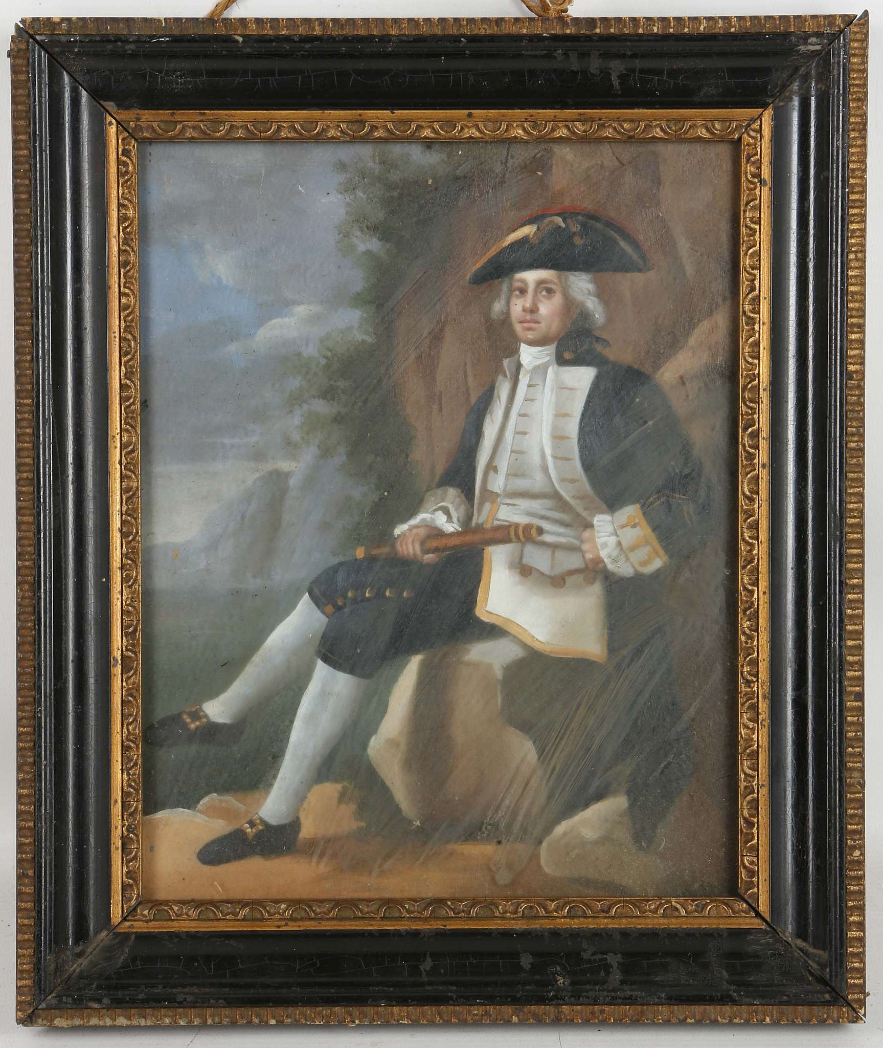 A maritime oil painting portrait of Admiral Edward Vernon b.1684. Vernon was a Commander in Chief of