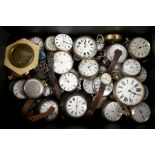 A  large collection of 18th century and later fob watches, including silver cased examples, all A/