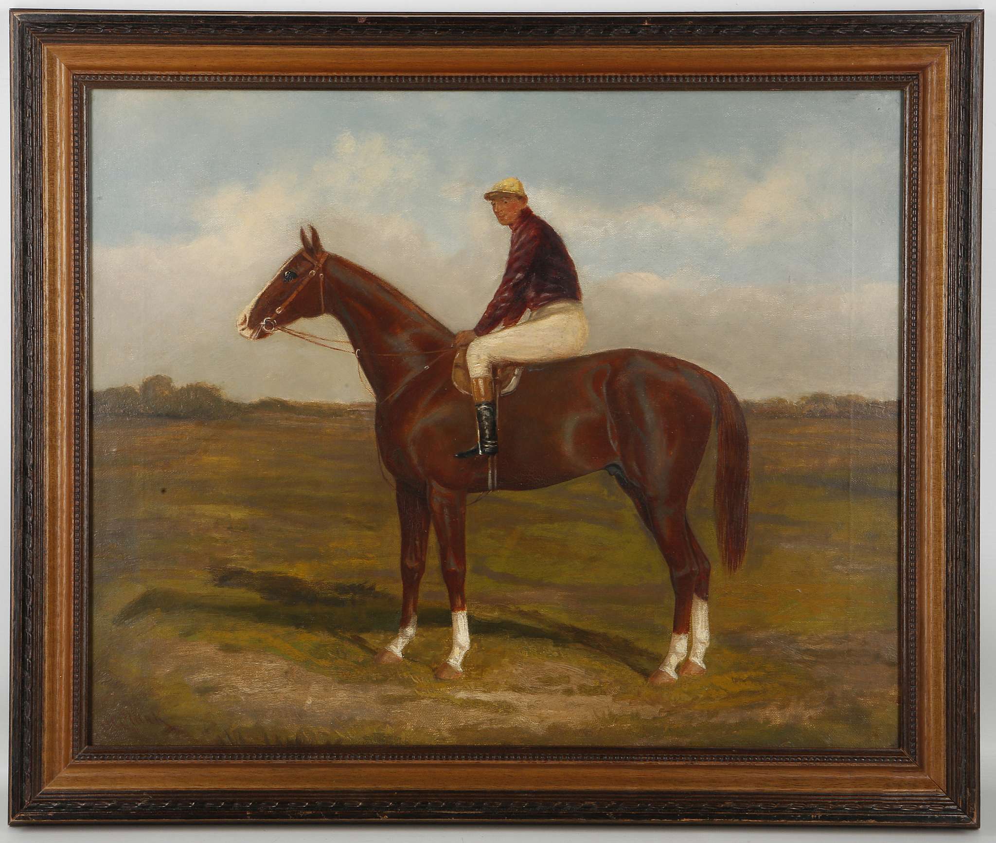 William Albert Clark 1899-1936, 'Chesnut Bay with Jockey', oil on canvas, signed lower left, the