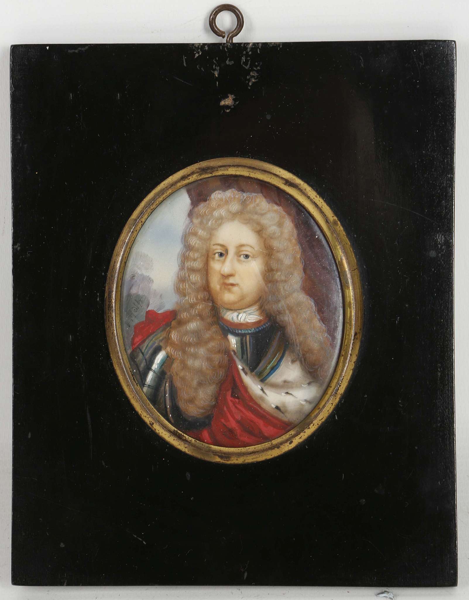 An 18th century, mounted portrait miniature of a gentelman.