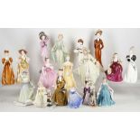 A collection of 20th century porcelain figurines of ladies by various makers including; The Leonardo