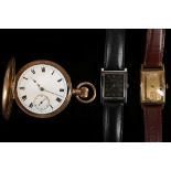 A gent's vintage gold plated 'Super Roamer' dress watch, together with a Universal dress watch and a