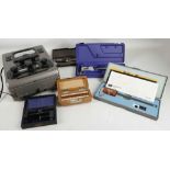 An Avo electronic test meter, Beck lens, digital callipers, other technical instruments.