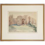 LLEWELYN FREDERICK MENZIES-JONES (1889-1971). A watercolour of Chepstow Castle in Monmouthshire.