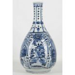 A Chinese blue and white kraak style pear shaped base, 29cm high