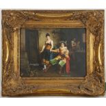 'The Resting Cavalier', a contemporary oil on panel, interior tavern scene. In a giltwood frame.