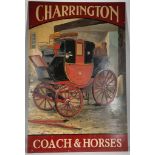 A Charrington brewery public house advertising sign, for the 'Coach and Horses', hand painted on