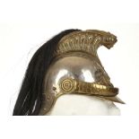French cavalry Cuirassier steel helmet, 1874 patte