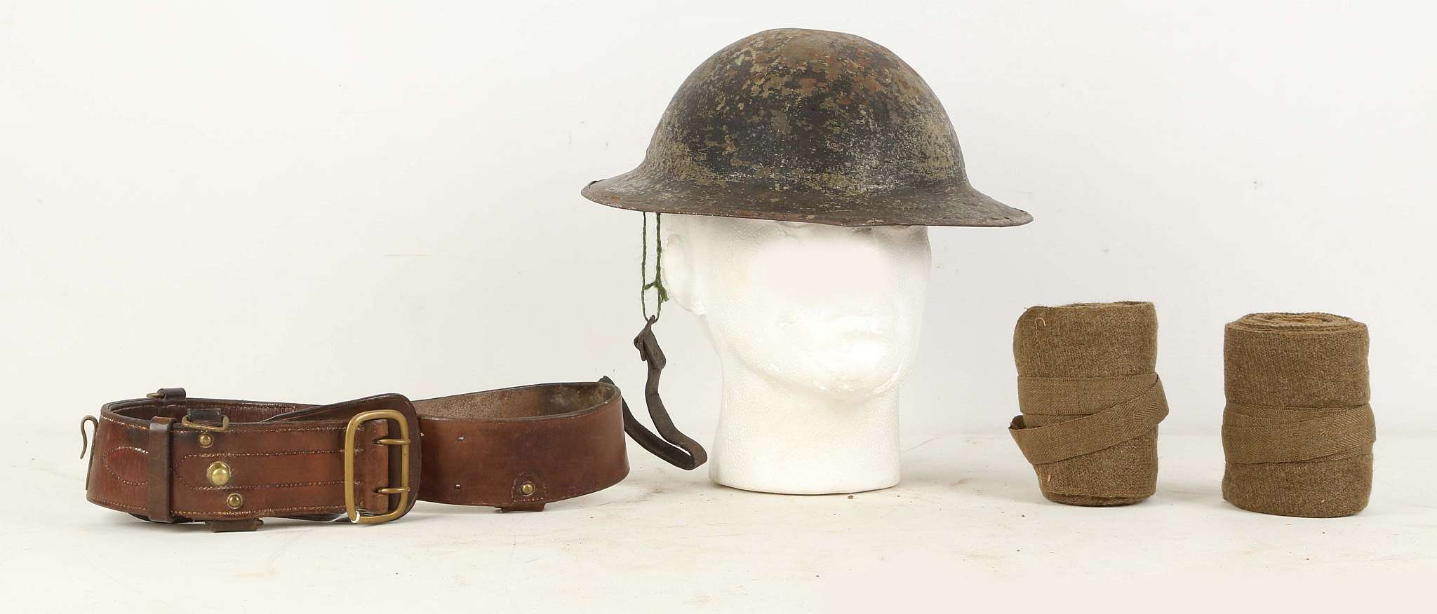 WWI army equipment; 1917 stamped Sam Browne belt,