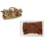 Inter war military bed roll and kit bag