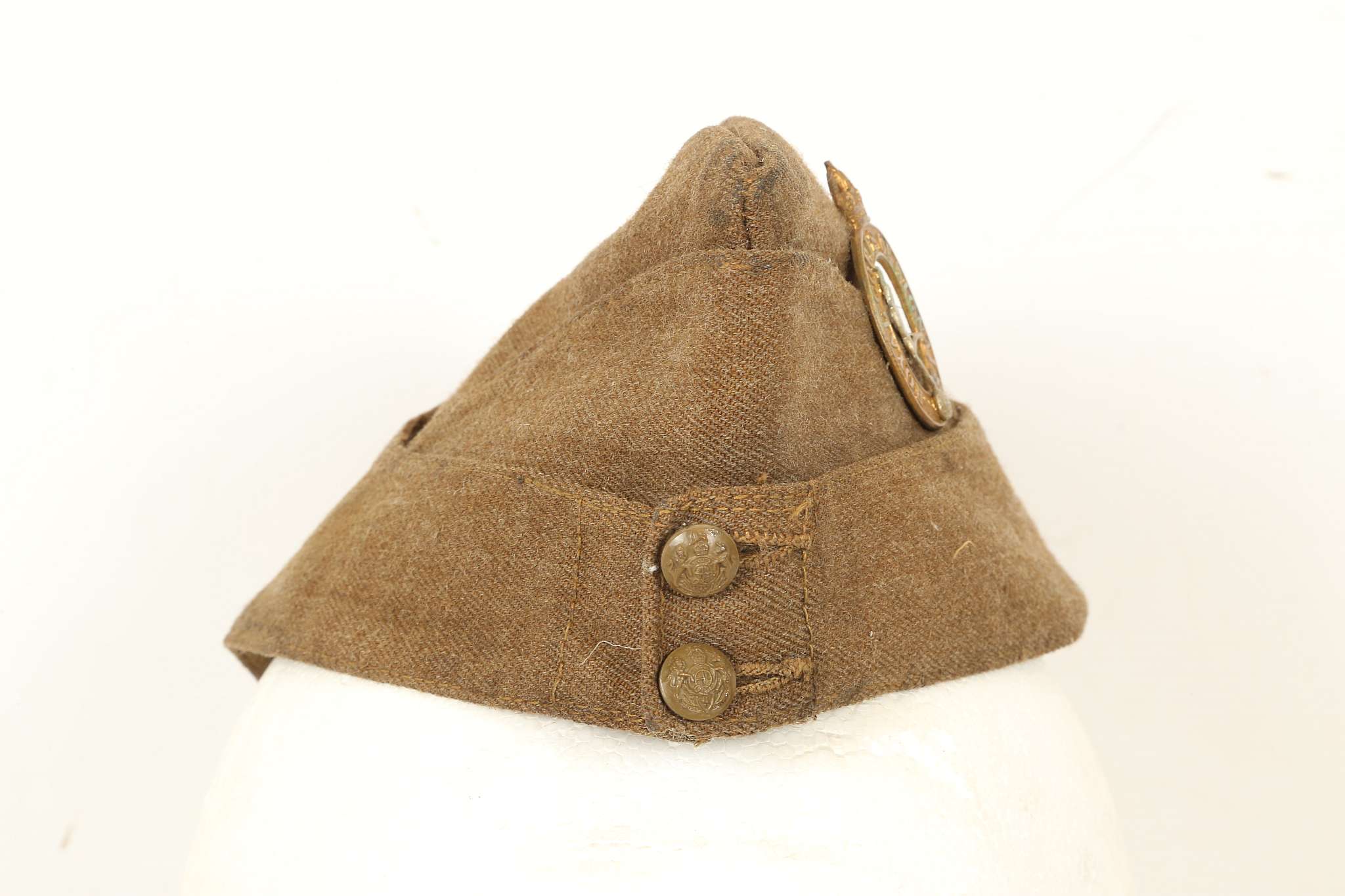 British Army WWII side caps; Officer's private pur - Image 8 of 8