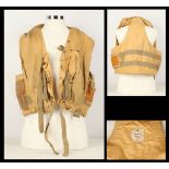 RAF 1941 pattern 'Mae West' life jacket, named to