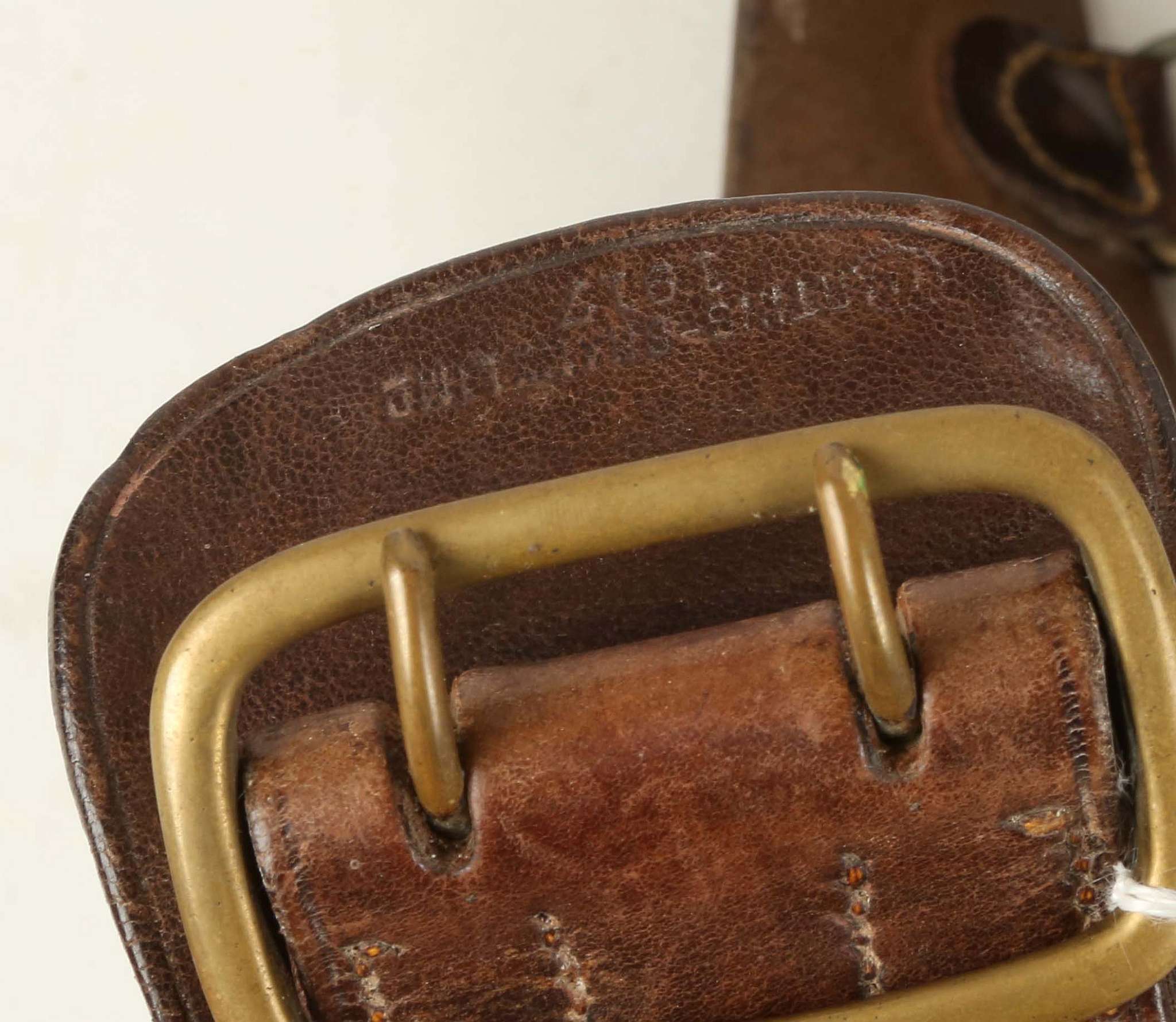 WWI army equipment; 1917 stamped Sam Browne belt, - Image 3 of 10