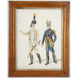 Military uniforms, original 20th century watercolo