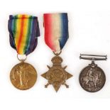 WWI medals; August 1914 Star, Victory Medal, both