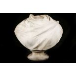 Circa 18th century. A carved white marble bust (wi