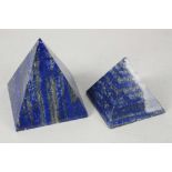 Two lapis lazuli square based pyramids (2).