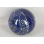 A large lapis lazuli sphere, 13½ diameter.