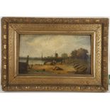 19th Century Dutch school. Oil on panel scene with