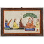 INDIA & PAKISTAN Miniature of Guru Nanak. A Punjab school painting on paper. Undated. Possibly early