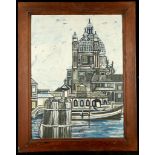 James Arnold Martin, a framed acrylic on board by James Arnold Martin, 'Salute-Venice'. 74 x 54cm.